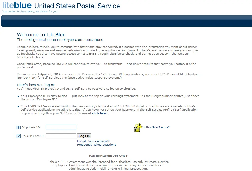 USPS LITEBLUE LOGIN